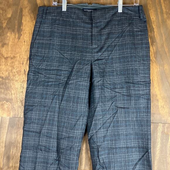 Banana Republic Womans Pants Charcoal Plaid Martin Fit Wool Blend Stretch 10 - Picture 2 of 12